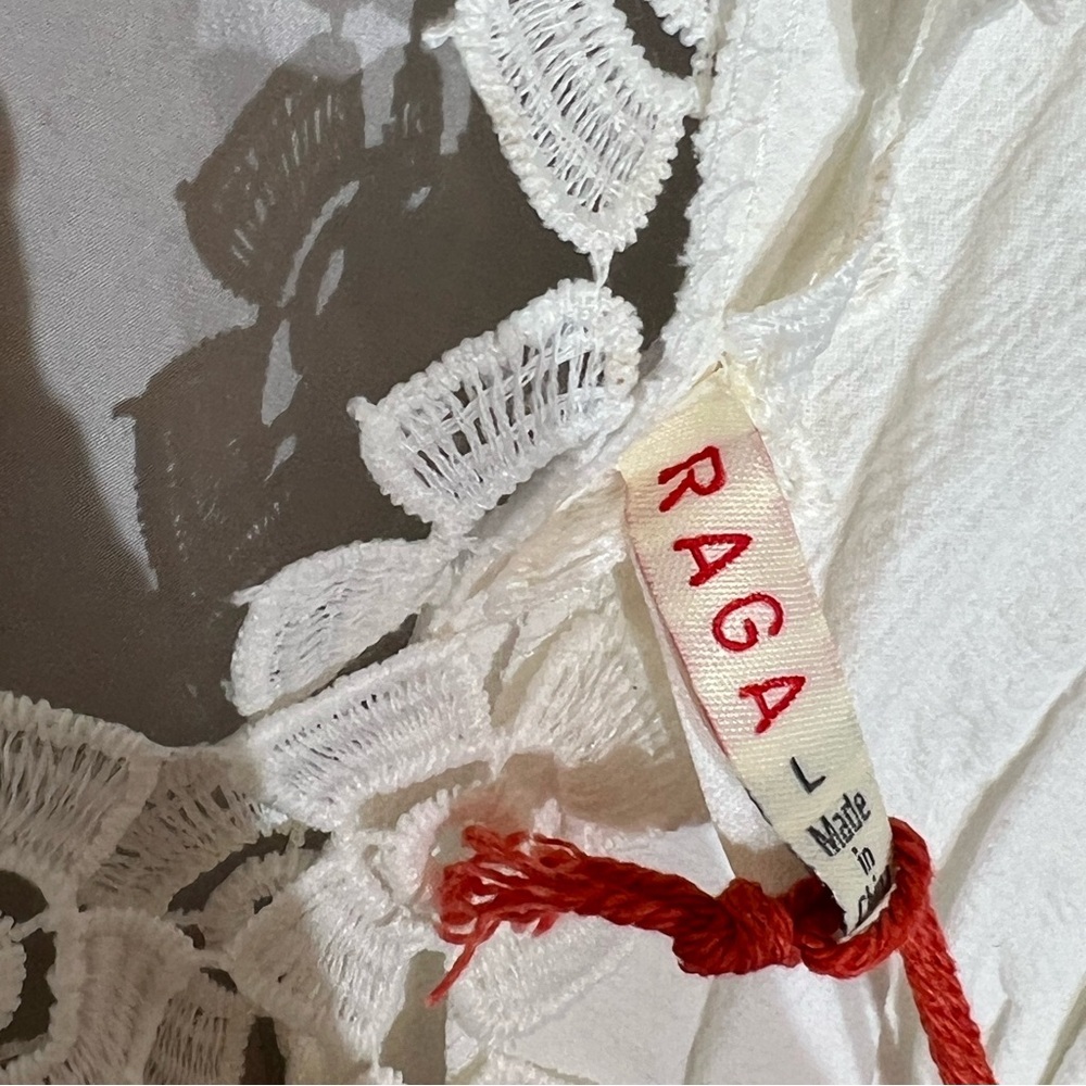 RAGA Anthropology White Lace-Trim Mini Dress - Picture 8 of 8